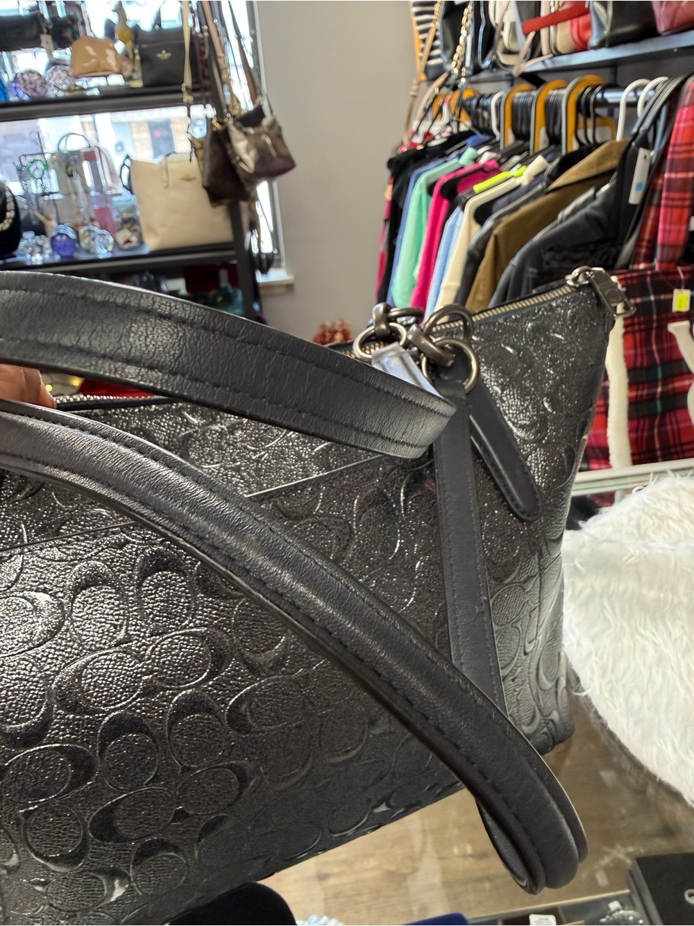 Coach Ava Tote bag metallic signature embossed logo pattern - Picture 5 of 13